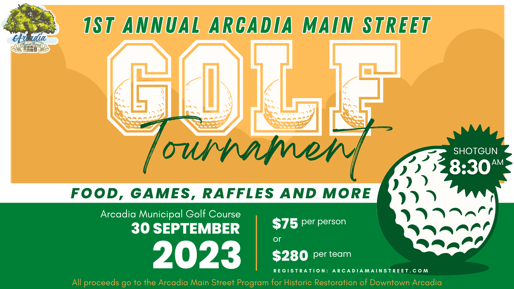 AMS Golf Tournament Sponsorship Arcadia Main Street Program