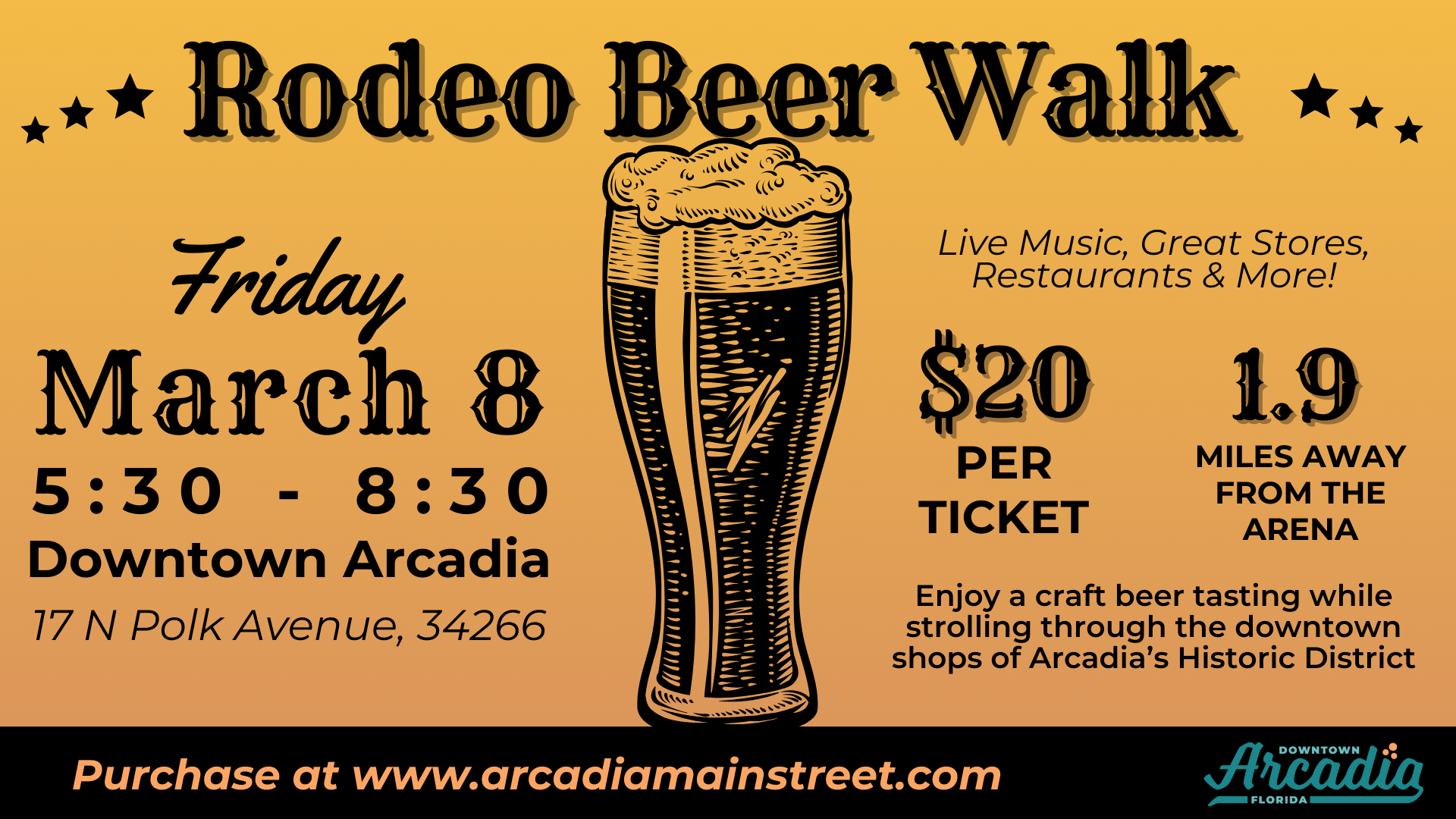2024 Rodeo Beer Walk Arcadia Main Street Program